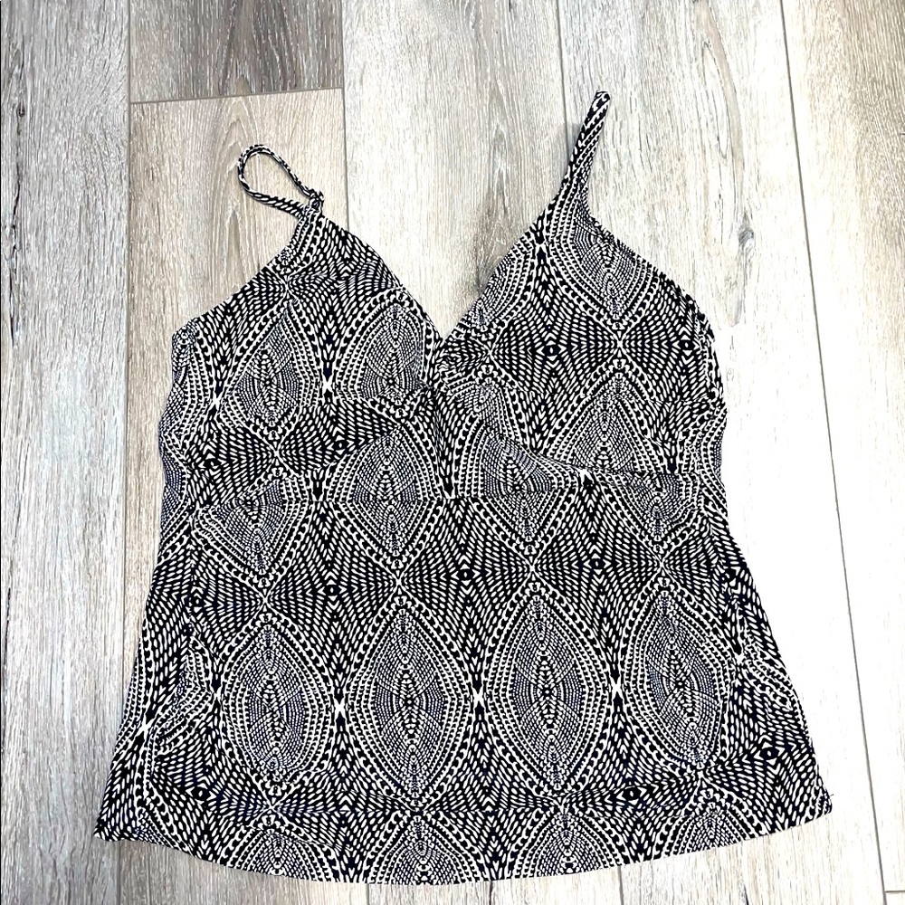 Tankini top black and white plus size XL